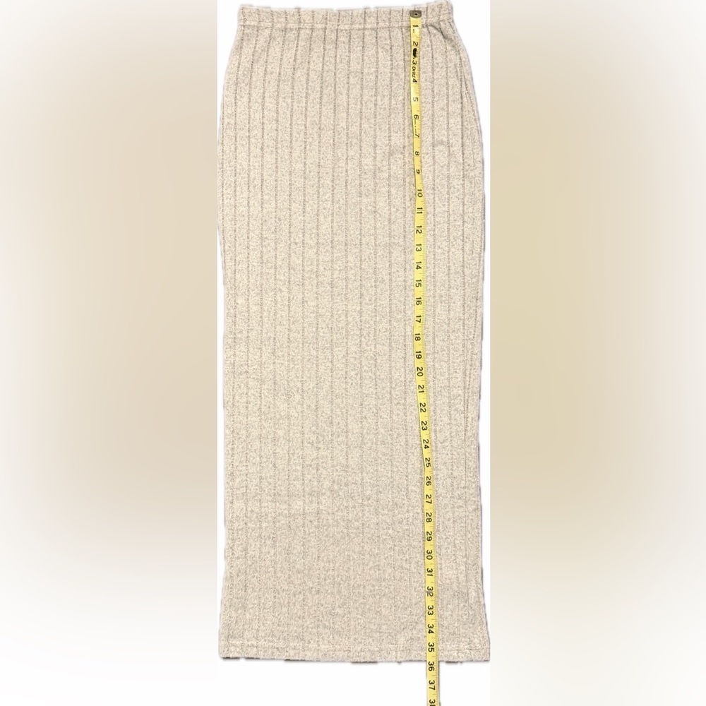 Black Ribbed Pencil Maxi Skirt - Picture 8 of 9